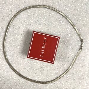 Talbots Sleek Textured Herringbone Necklace 925 Sterling Silver Necklace 18inch